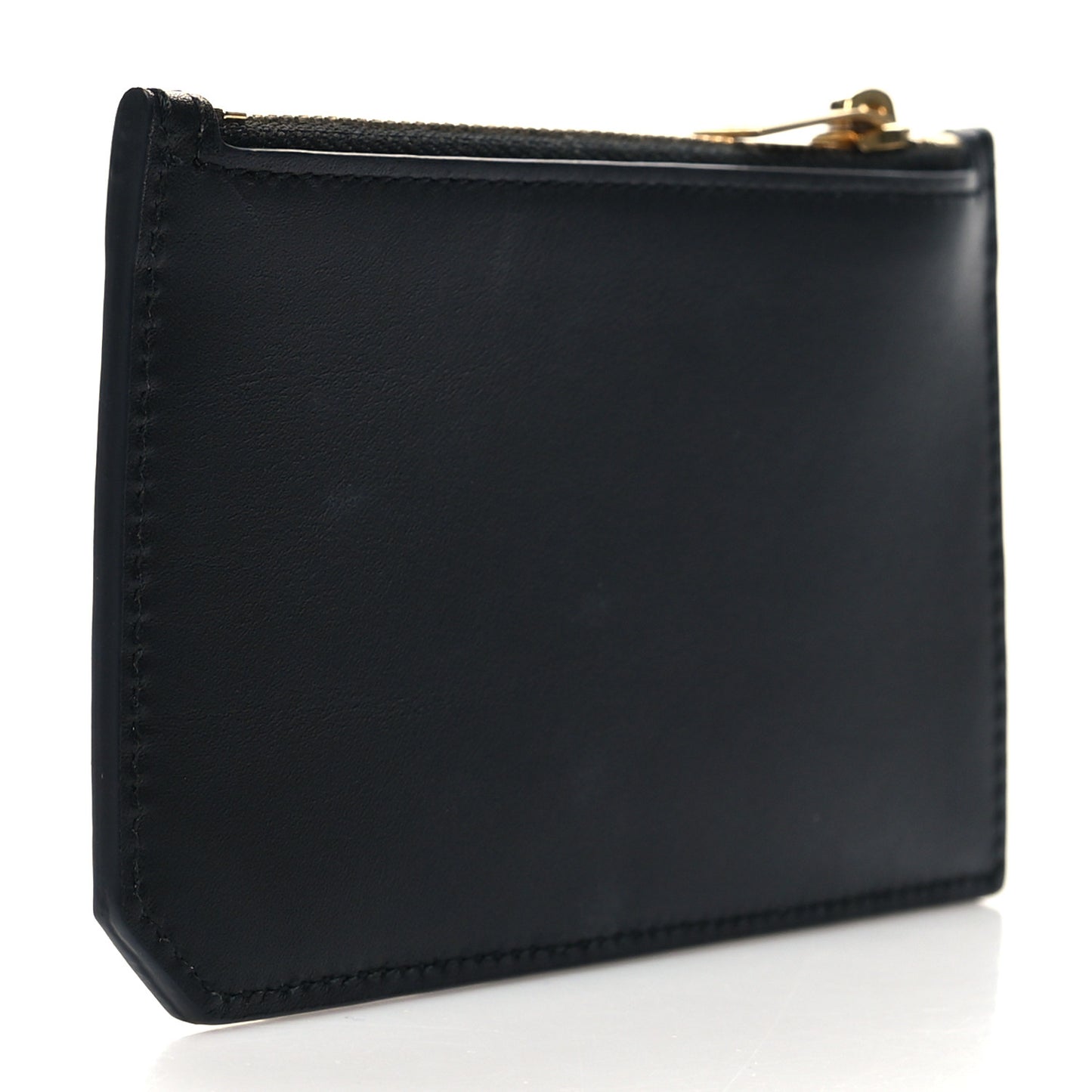 Calfskin 5 Fragments Zip Pouch Card Holder Black