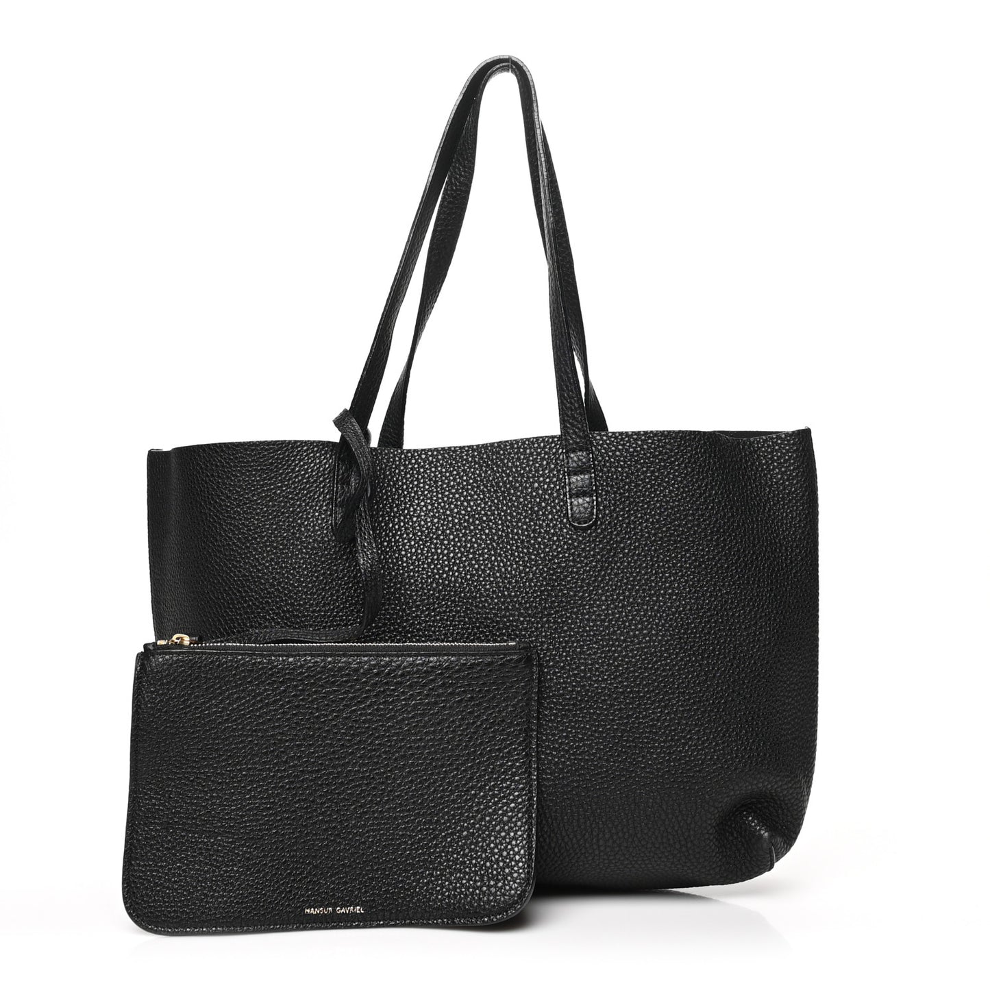 Calfskin Small Shopping Tote Black Gold
