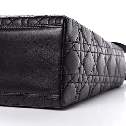 Christian Dior Lambskin Cannage Medium Lady Dior Black 9 of 11