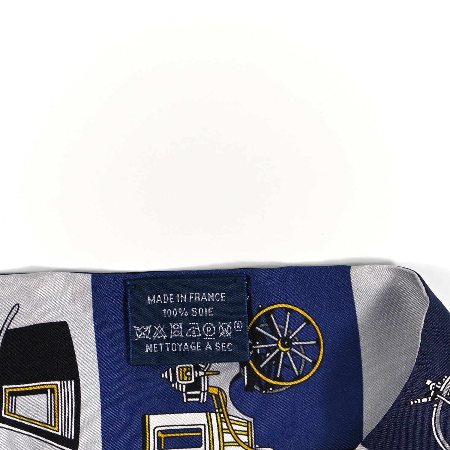 Hermes Silk Les Voitures Exquises Twilly Marine Gris Gold 3 of 4