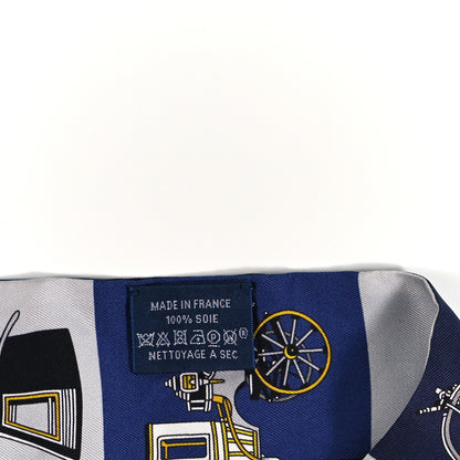 Hermes Silk Les Voitures Exquises Twilly Marine Gris Gold 3 of 4