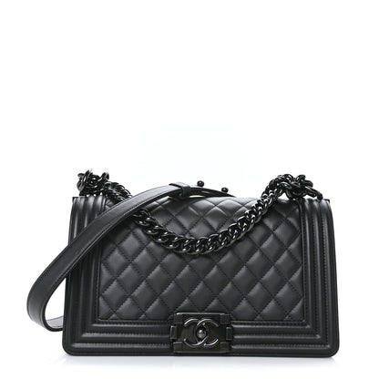 Chanel Calfskin Quilted Medium Boy Flap So Black 1 of 11