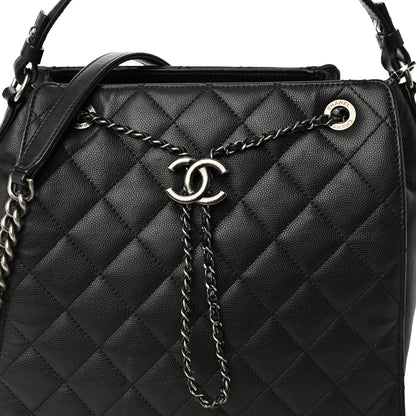 Chanel Caviar Quilted Medium CC Bucket Bag Black 7 of 10