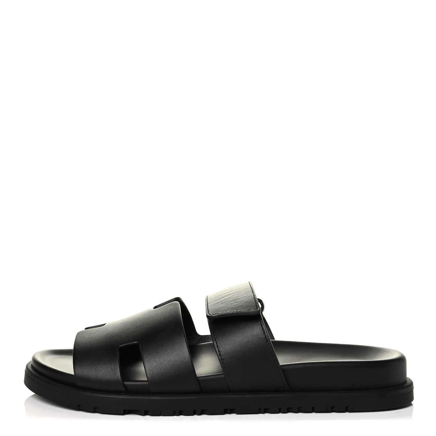 Hermes Calfskin Womens Chypre Sandals 40 Black 1 of 5