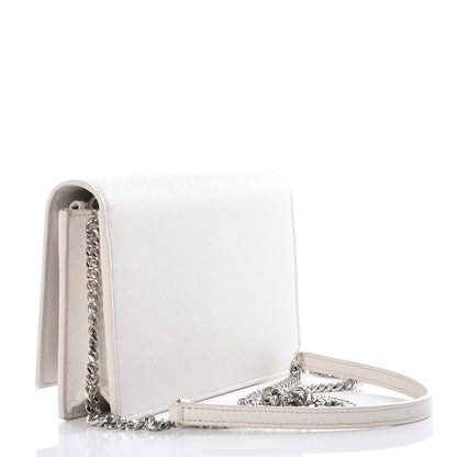 Saint Laurent Grain De Poudre Classic Monogram Kate Tassel Chain Wallet White 2 of 8