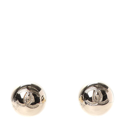 Chanel Metal Bead CC Stud Earrings Gold 1 of 5