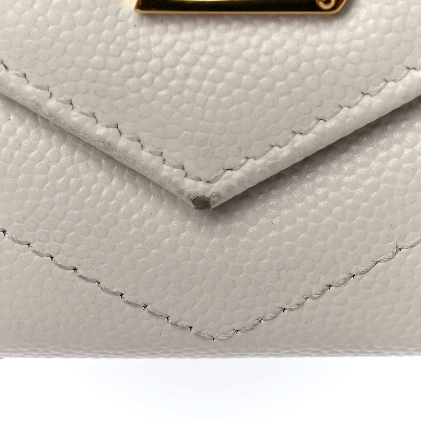 Grain De Poudre Matelasse Chevron Monogram Flap Wallet Crema Soft