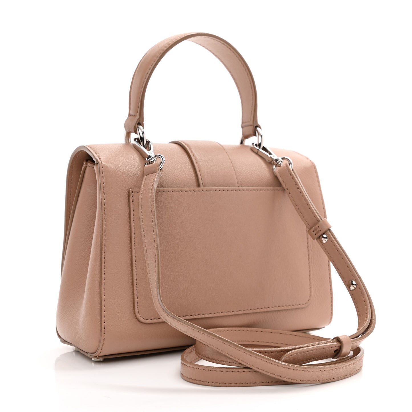 Calfskin Crystal Medium Cheri Top Handle Bag Powder Pink