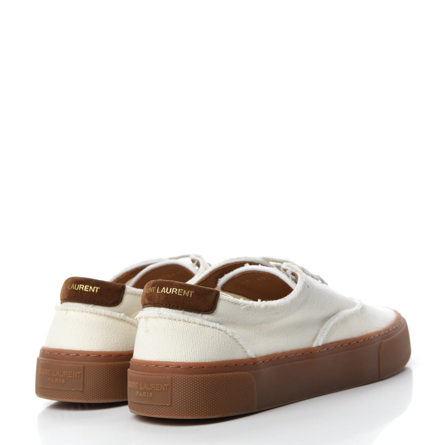 Saint Laurent Distressed Canvas Womens Venice Sneakers 38.5 White 4 of 9
