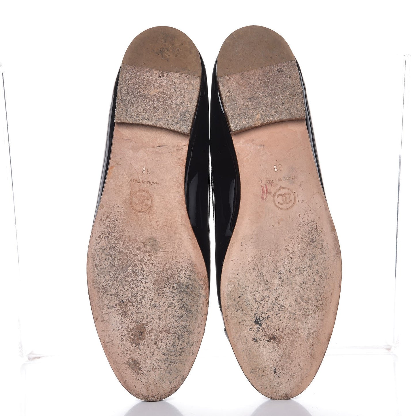 Patent CC Cap Toe Ballerina Flats 38 Black