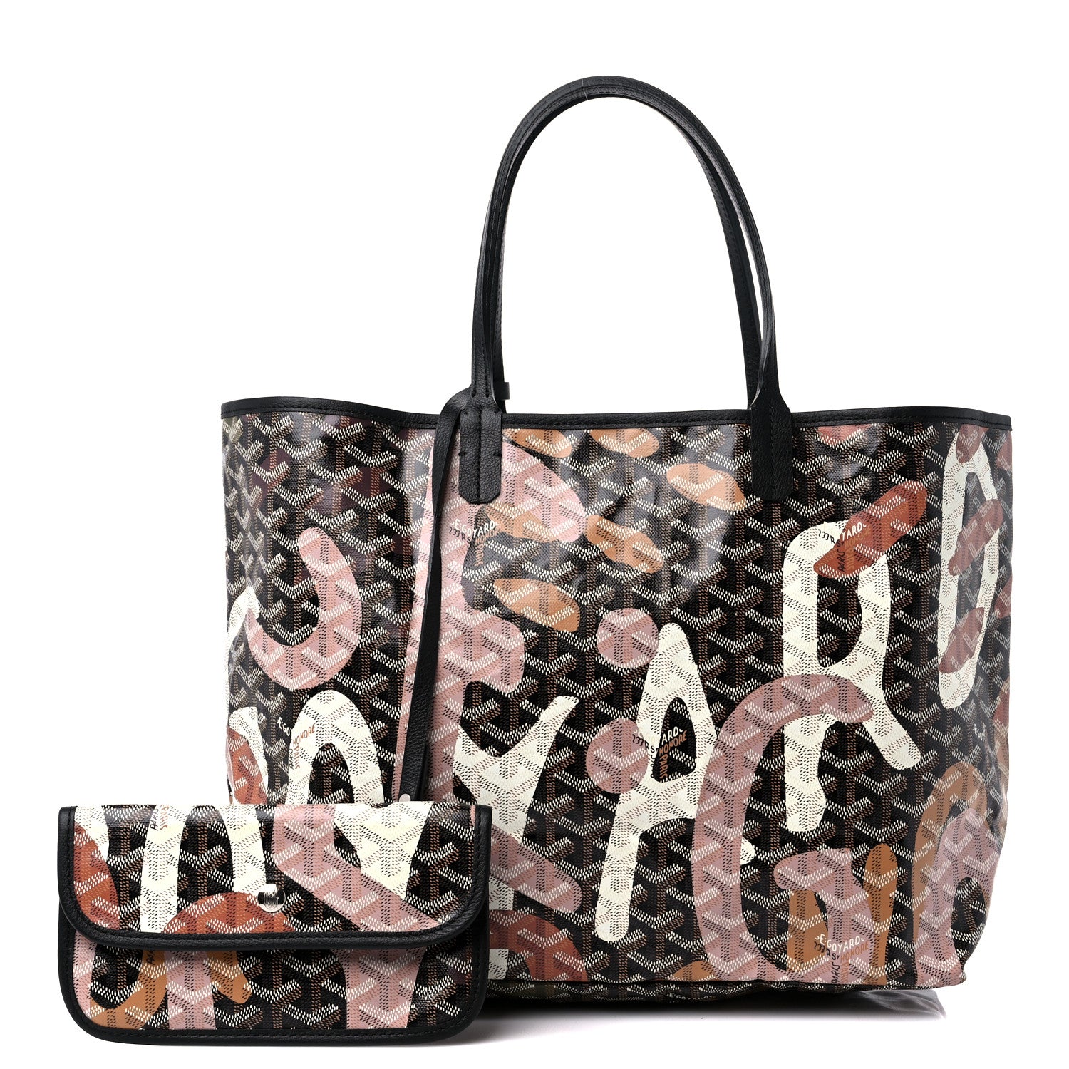 Goyard Goyardine Saint Louis Lettres Camouflage PM Black Pink Multicolor 1 of 10