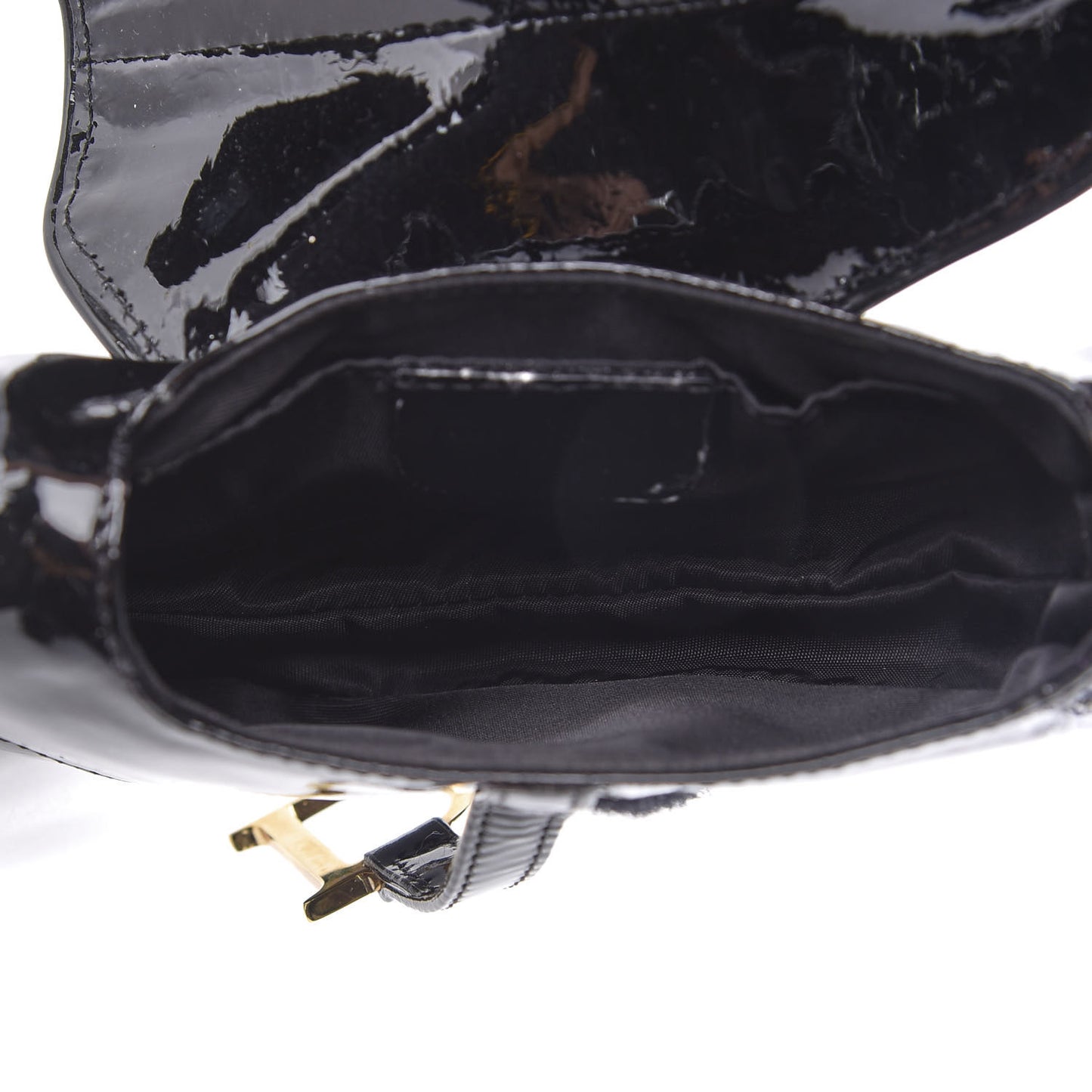 Patent Diorissimo Saddle Wristlet Black