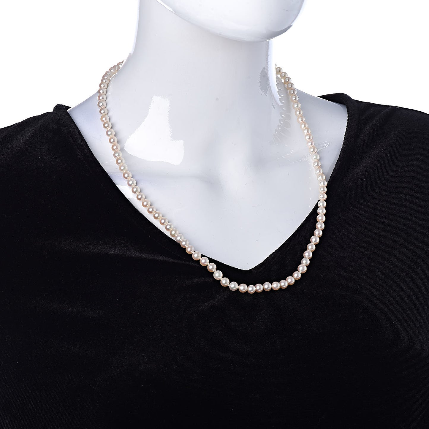 18K Yellow Gold Pearl 6-6.5mm Strand Necklace