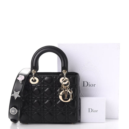 Christian Dior Lambskin Cannage Small Lucky Badges My Lady Dior Black 10 of 10