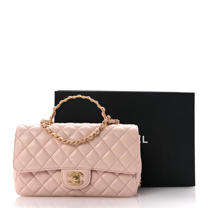 Chanel Lambskin Quilted Small Metal Top Handle Flap Light Pink 12 of 12