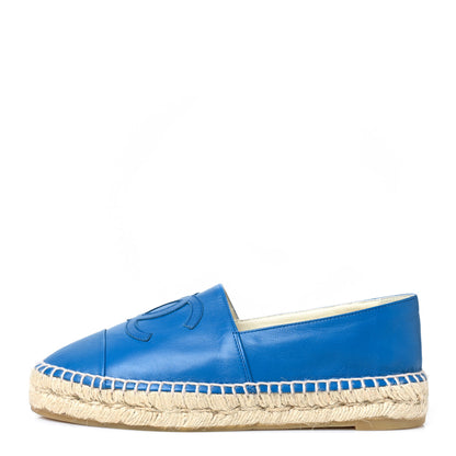 Chanel Lambskin CC Espadrilles 37 Blue 1 of 8