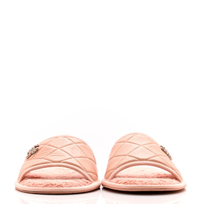 Chanel Lambskin CC Flat Mules L Light Pink 2 of 9