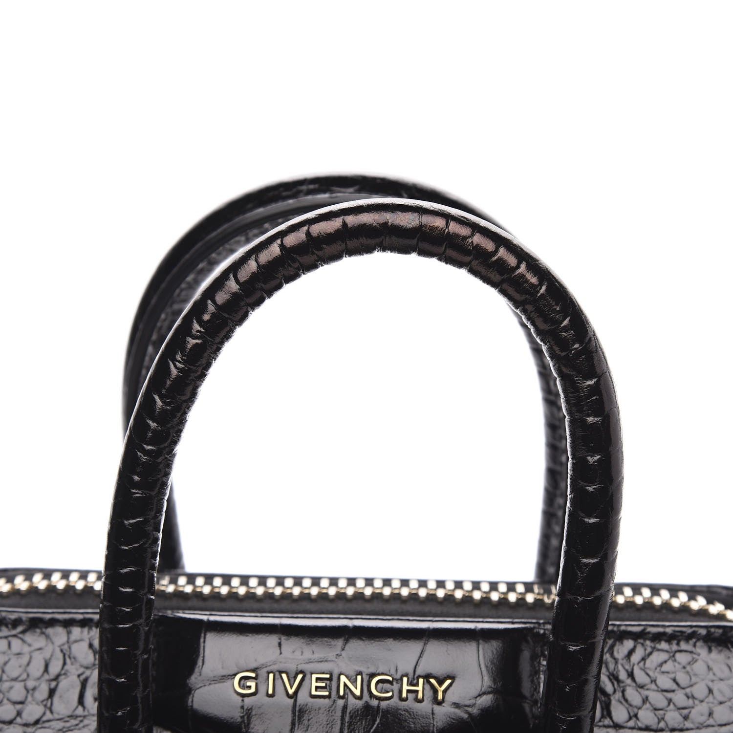 Givenchy Calfskin Crocodile Embossed Mini Antigona Black 10 of 10