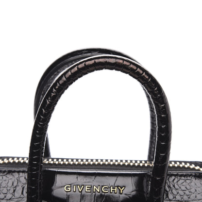Givenchy Calfskin Crocodile Embossed Mini Antigona Black 10 of 10