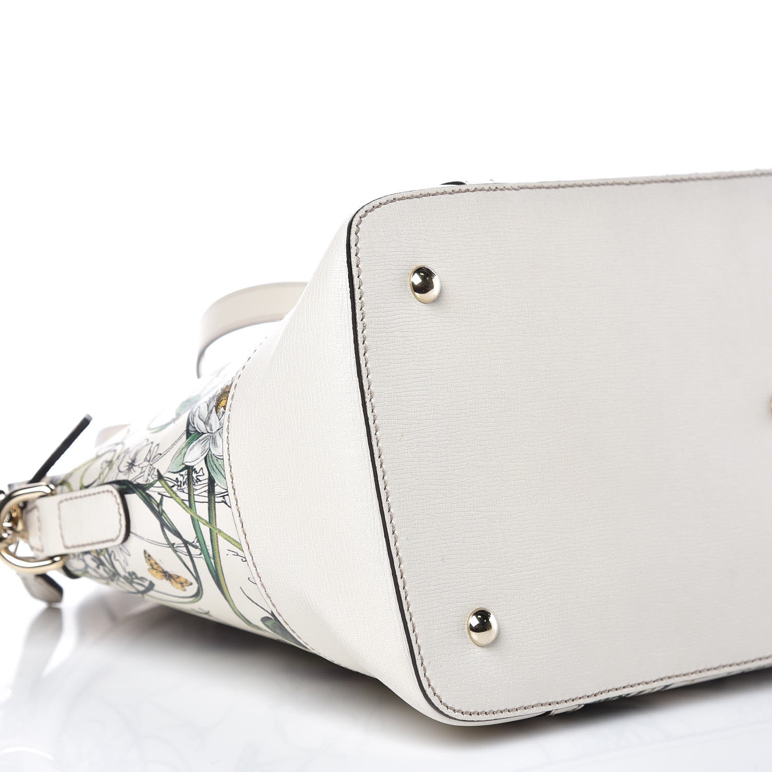 Gucci Canvas Flora Infinity Medium Nice Top Handle Dome Bag White 8 of 11