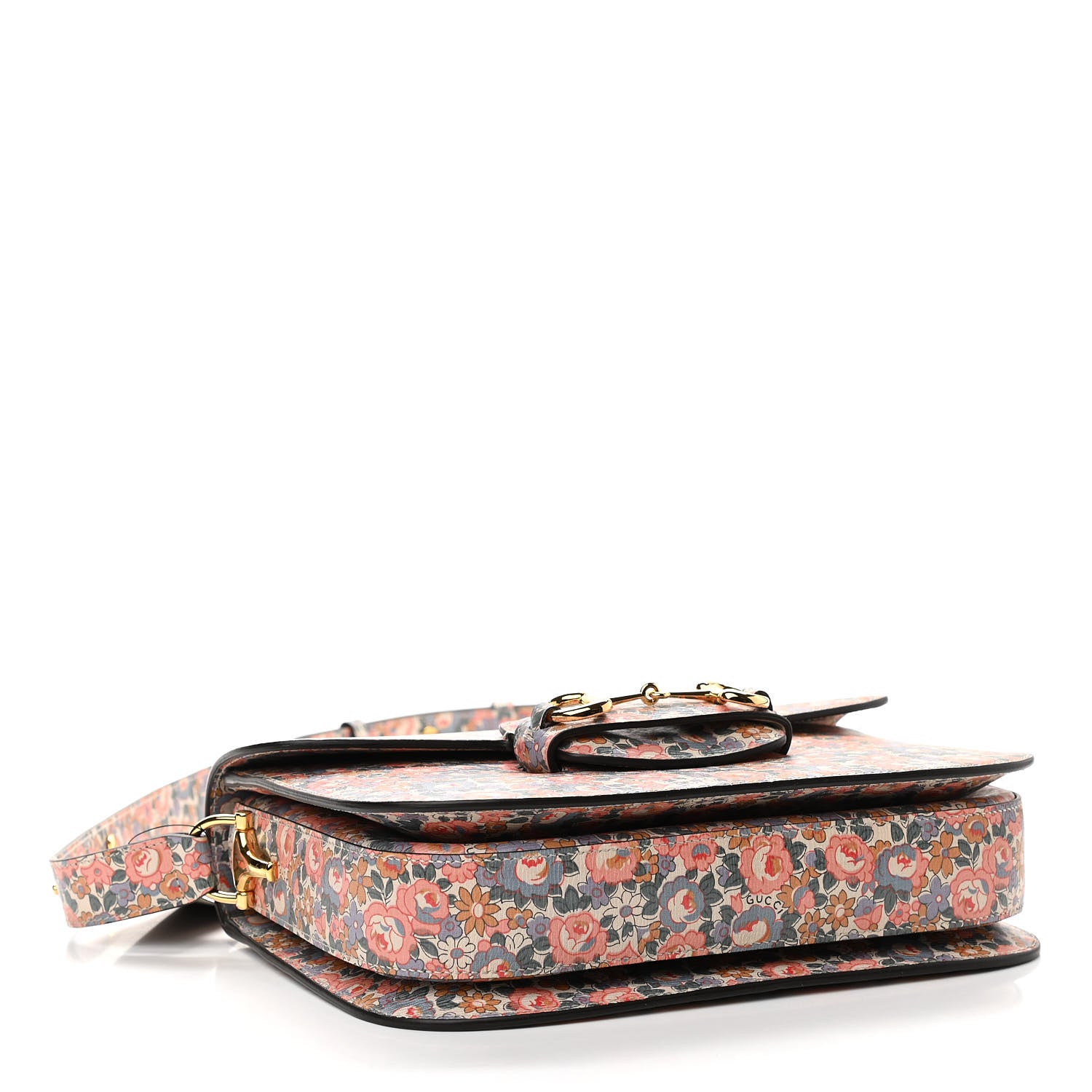 Gucci X LIBERTY OF LONDON Textured Calfskin Infinity Abbey Horsebit 1955 Shoulder Bag Perfect Pink Ivory 3 of 11