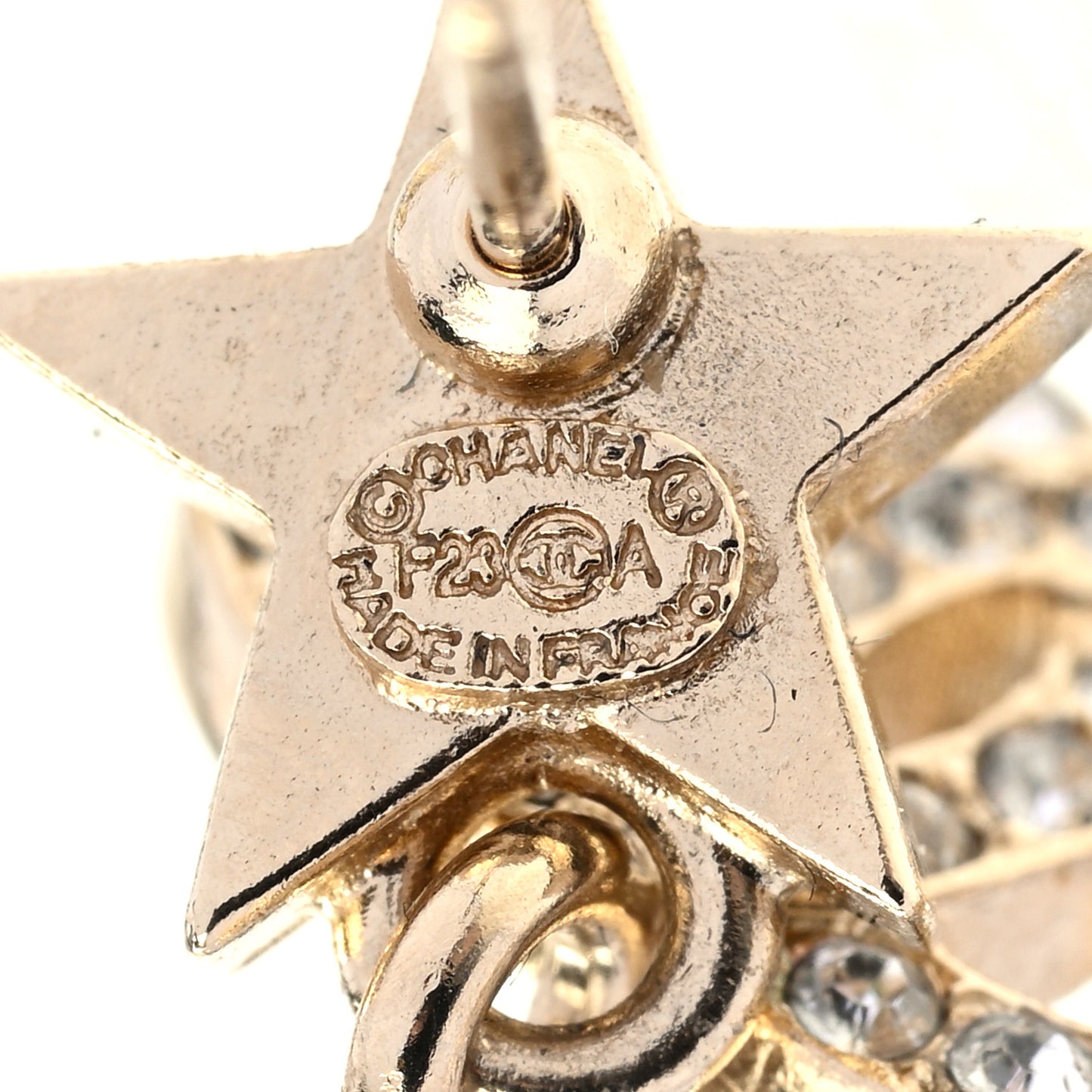 Crystal CC Star Drop Earrings Gold