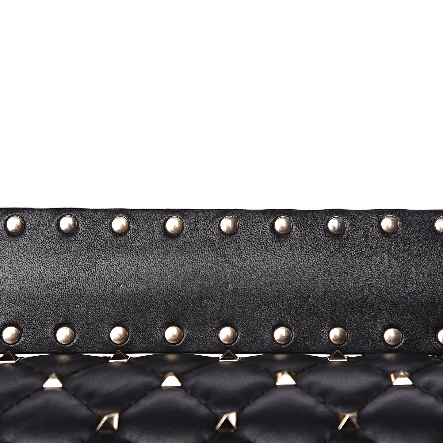 Lambskin VLTN Print Medium Rockstud Spike Shoulder Bag Black