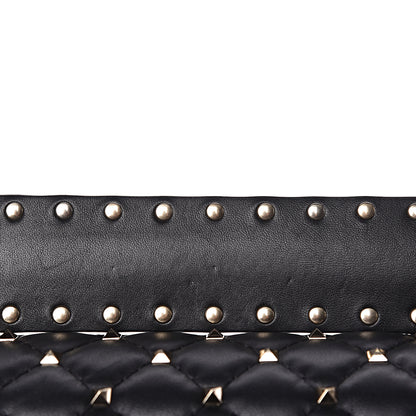 Valentino Garavani Lambskin VLTN Print Medium Rockstud Spike Shoulder Bag Black 12 of 16
