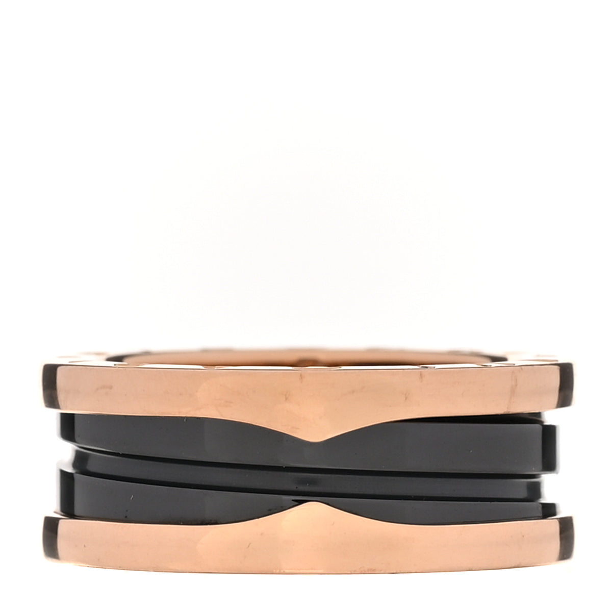 Bulgari 18K Rose Gold Black Ceramic B.Zero1 Two-Band Ring 52 6 1 of 6