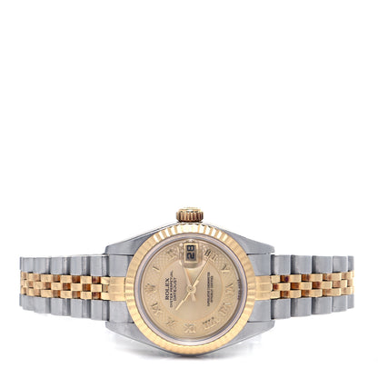Rolex Stainless Steel 18K Yellow Gold Mother of Pearl 31mm Oyster Perpetual Datejust Watch Decorated Champagne Roman 78273 2 of 4