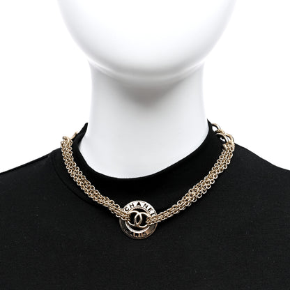 Chanel Metal Medallion Multi Chain Short Necklace Gold 2 of 4