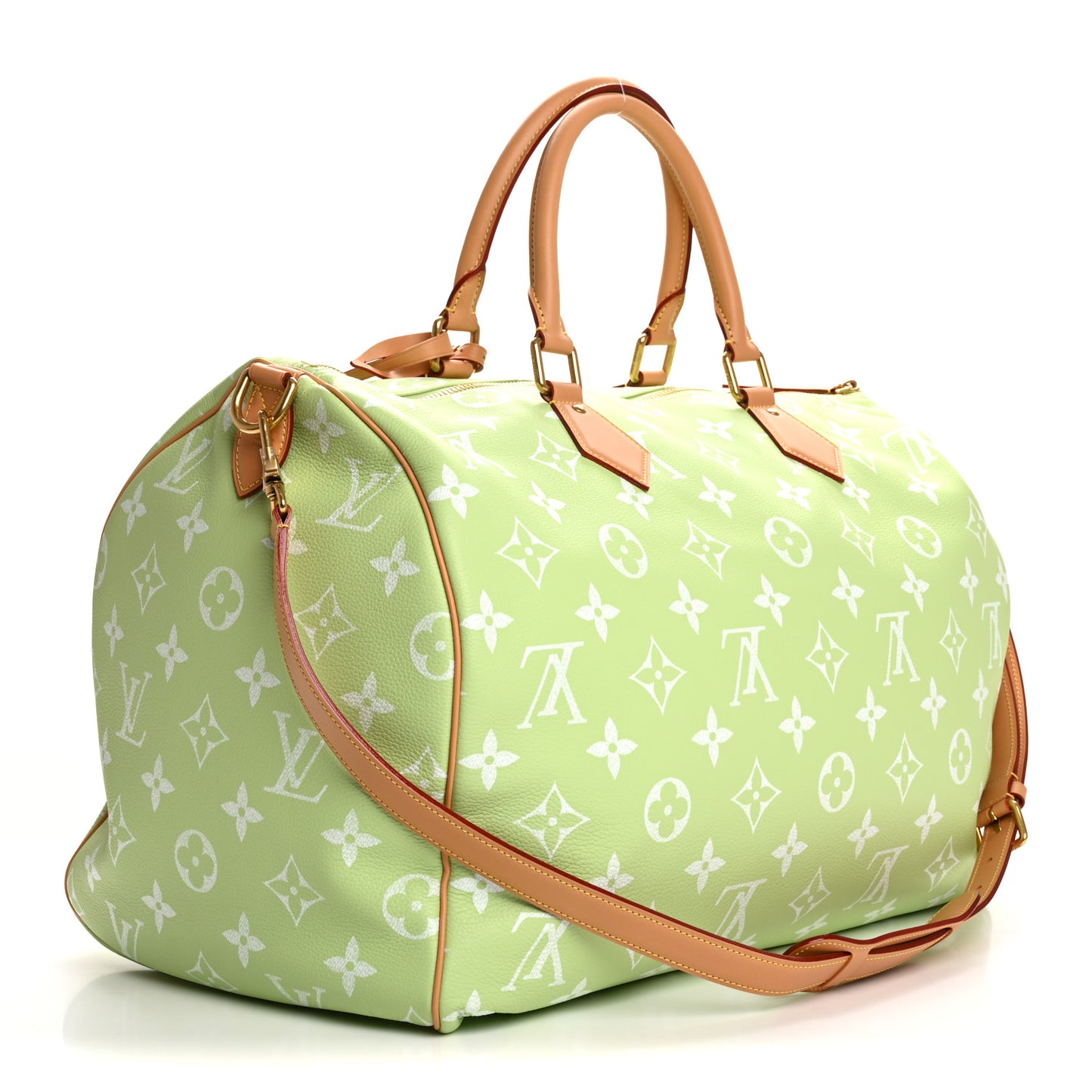 Calfskin Monogram Speedy P9 Bandouliere 50 Frozen Lime