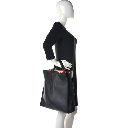 Fendi Cuoio Romano Fabric Marlon Vitello Century Peekaboo X-Lite Fit Black Rosso White Ice 3 of 8