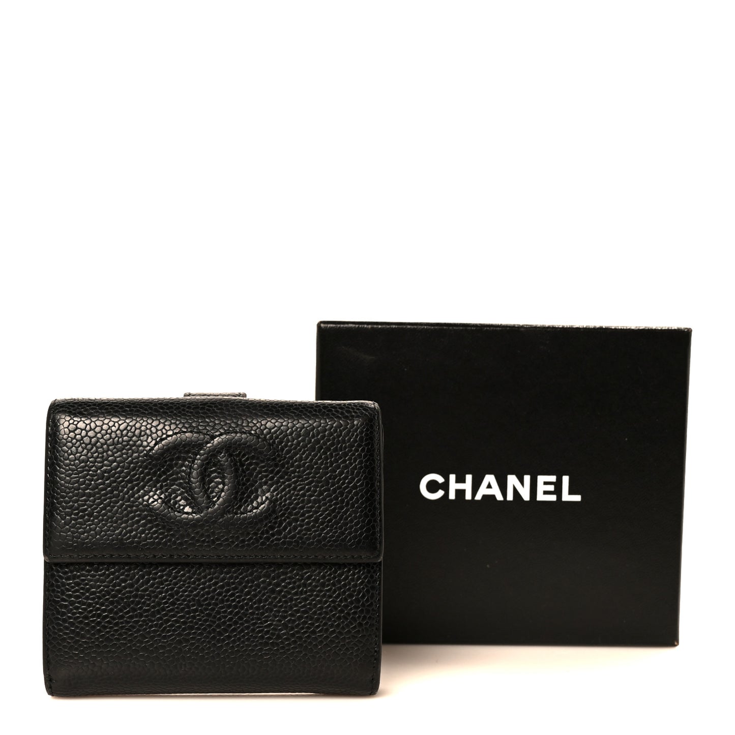 Caviar Timeless CC Compact French Wallet Black