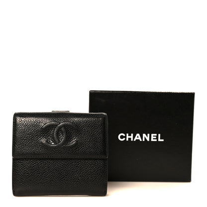 Chanel Caviar Timeless CC Compact French Wallet Black 12 of 12