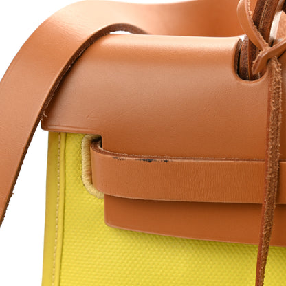 Hermes Military Toile Vache Hunter Herbag Zip 31 PM Lime 12 of 14