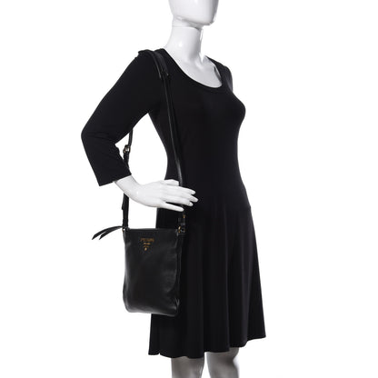 Prada Vitello Daino Crossbody Bag Black 2 of 10