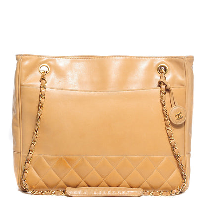 Chanel Lambskin Quilted Shoulder Bag Beige 1 of 9