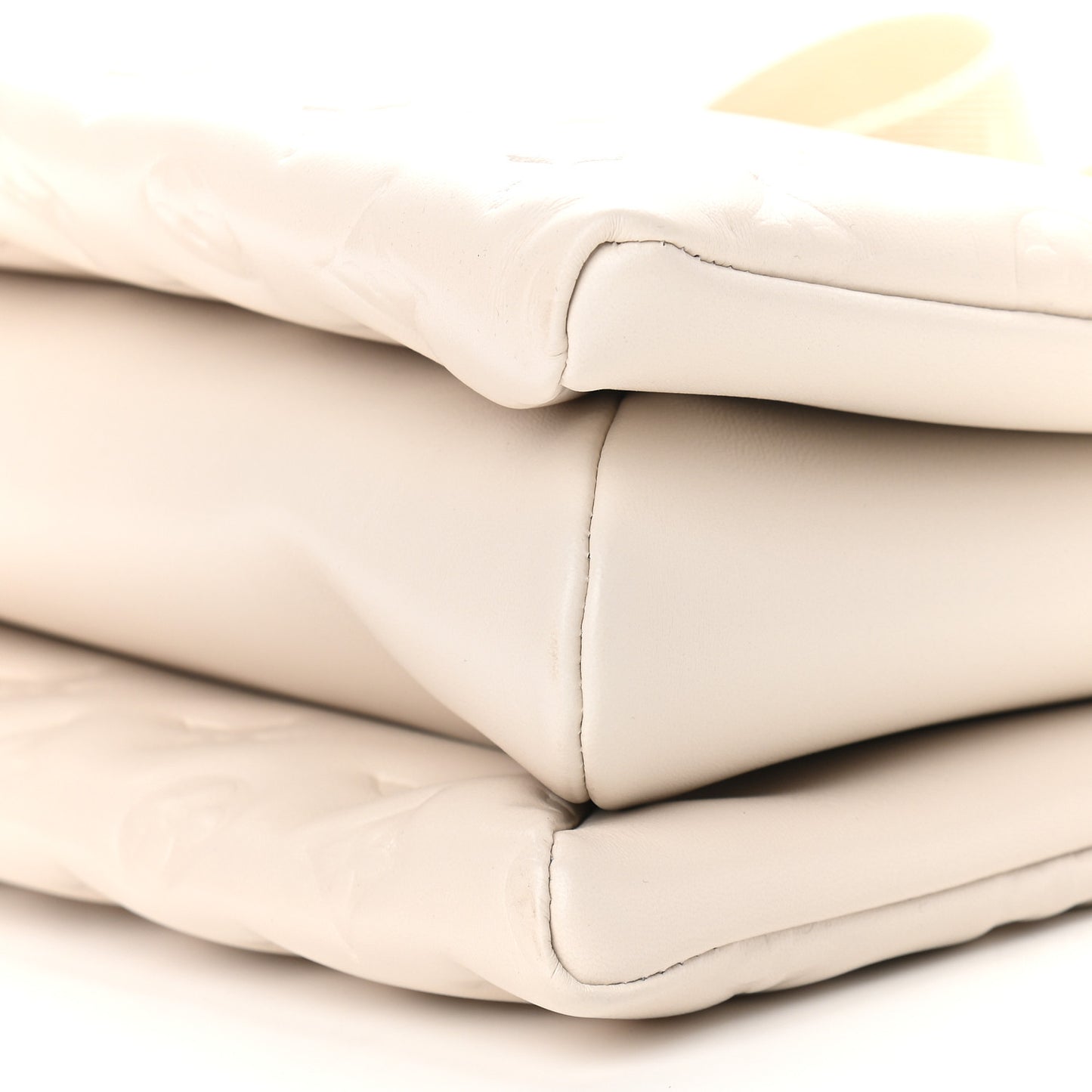 Lambskin Embossed Monogram Coussin PM Beige Cream