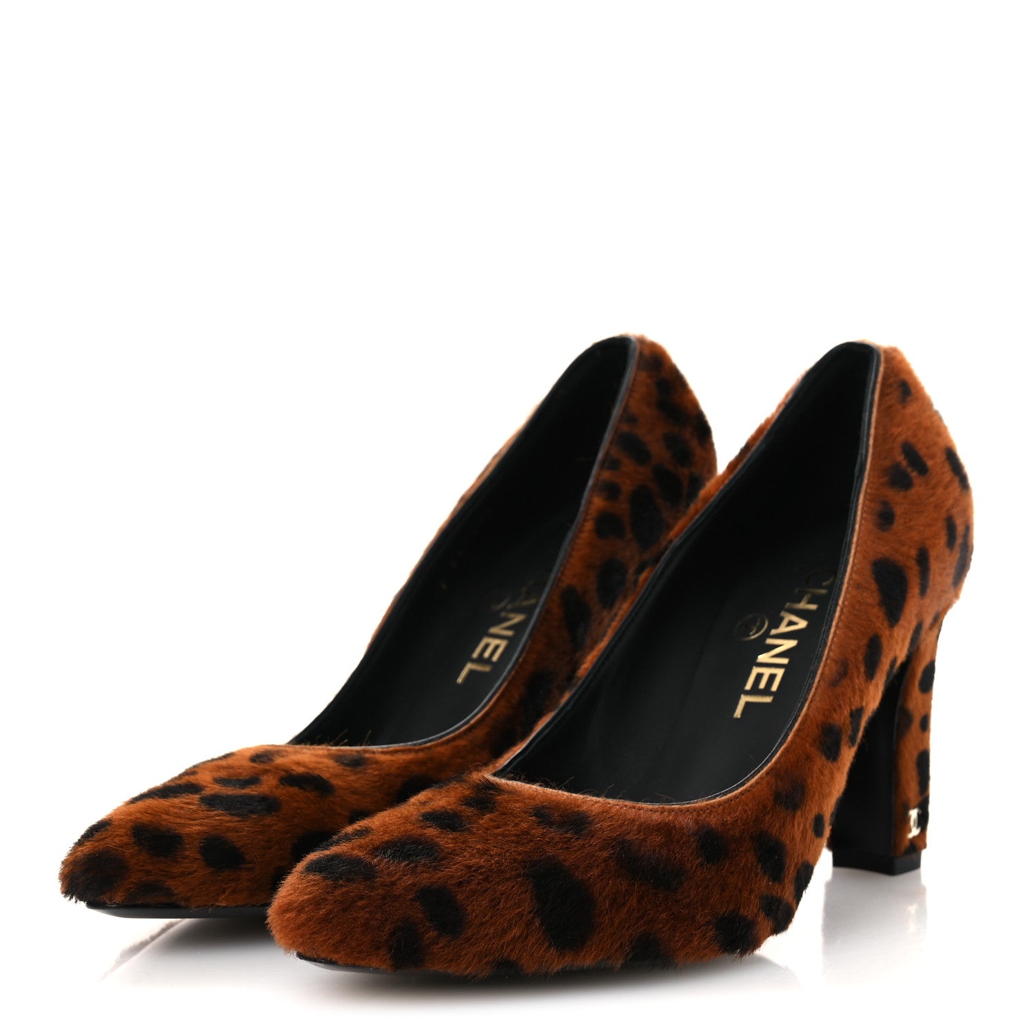 Chanel Pony Hair Lambskin Pumps 37 Brown Black 4 of 11