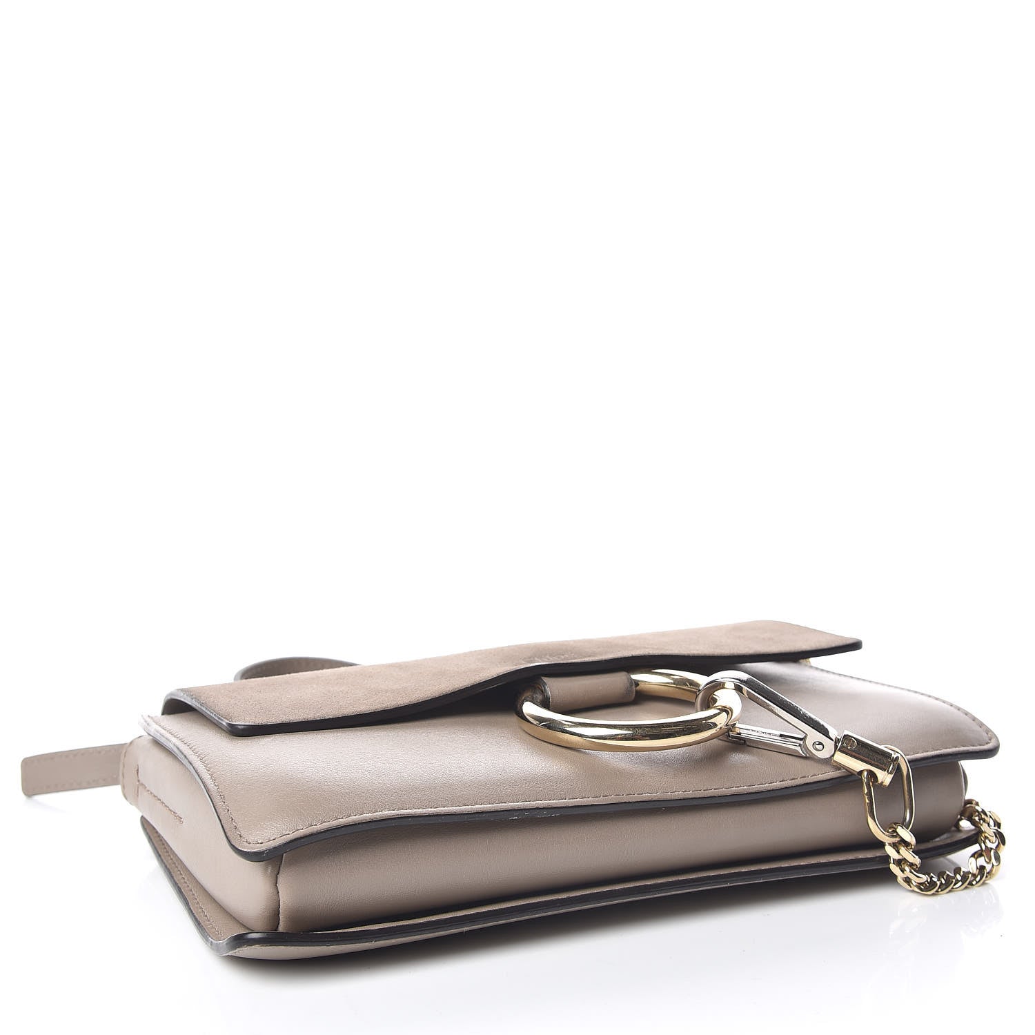 Chloe Suede Calfskin Small Faye Shoulder Bag Motty Grey 4 of 11