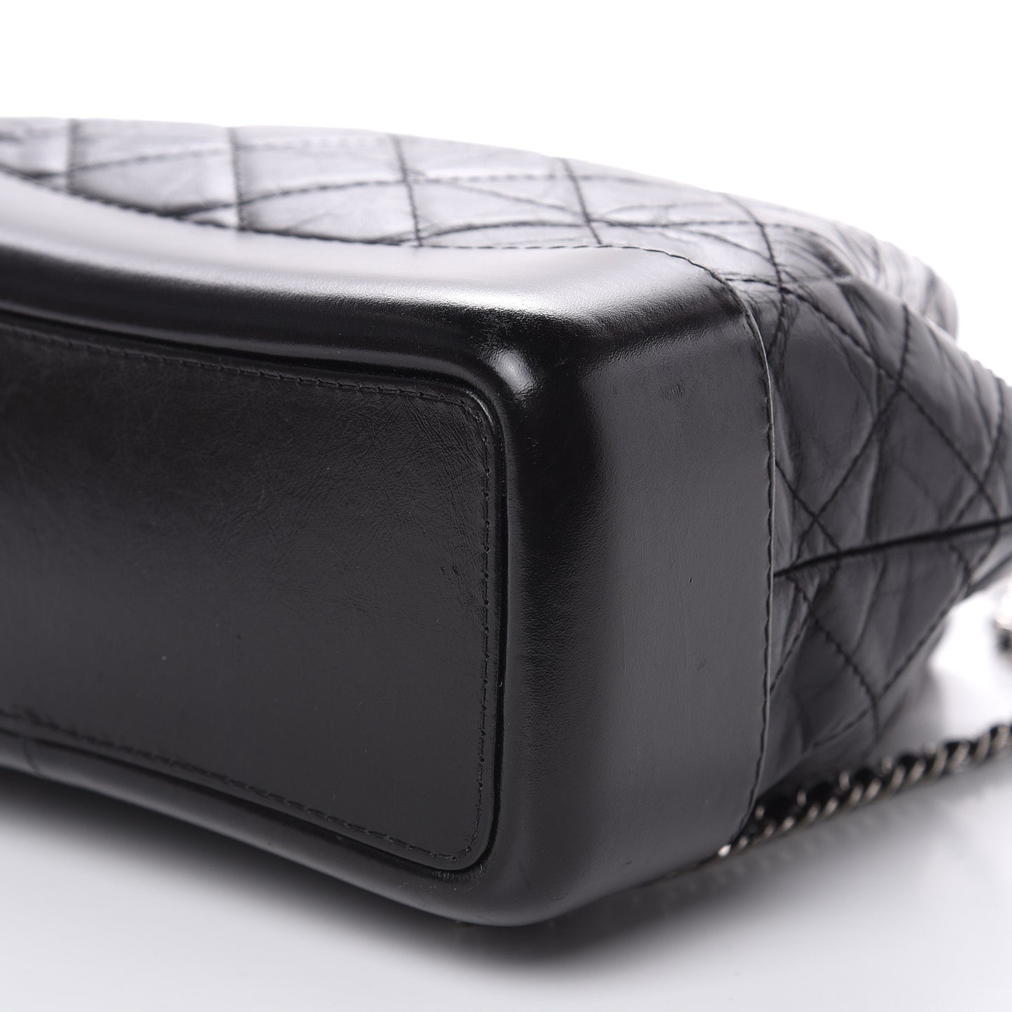 Aged Calfskin Quilted Small Gabrielle Backpack Black