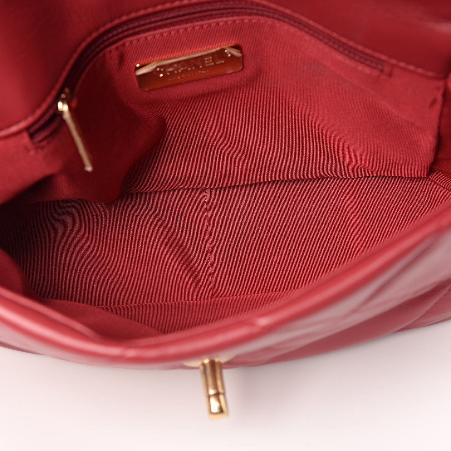 Lambskin Quilted Medium 19 Flap Dark Pink