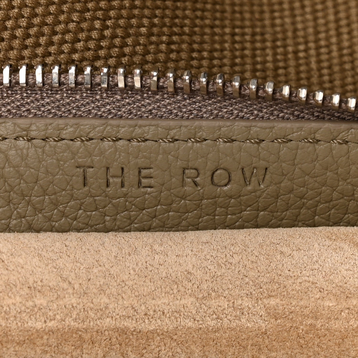 The Row Grained Calfskin Large Slouchy Banana Bag Military Beige 6 of 10