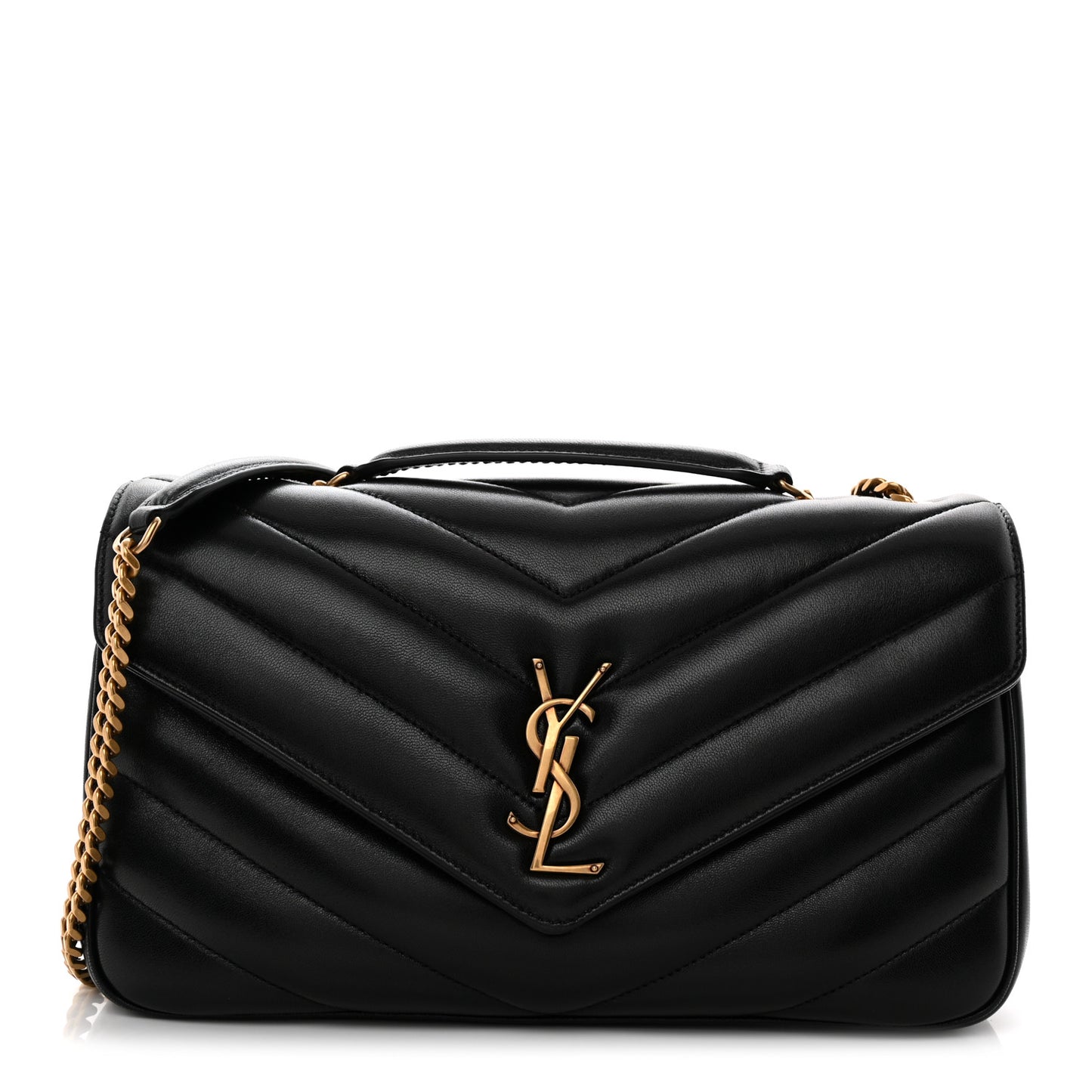 Lambskin Chevron Quilted Medium LouLou Black