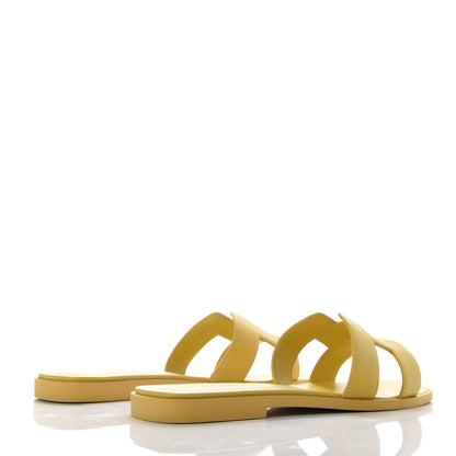 Hermes Calfskin Oran Sandals 36 Jaune Citron 6 of 11