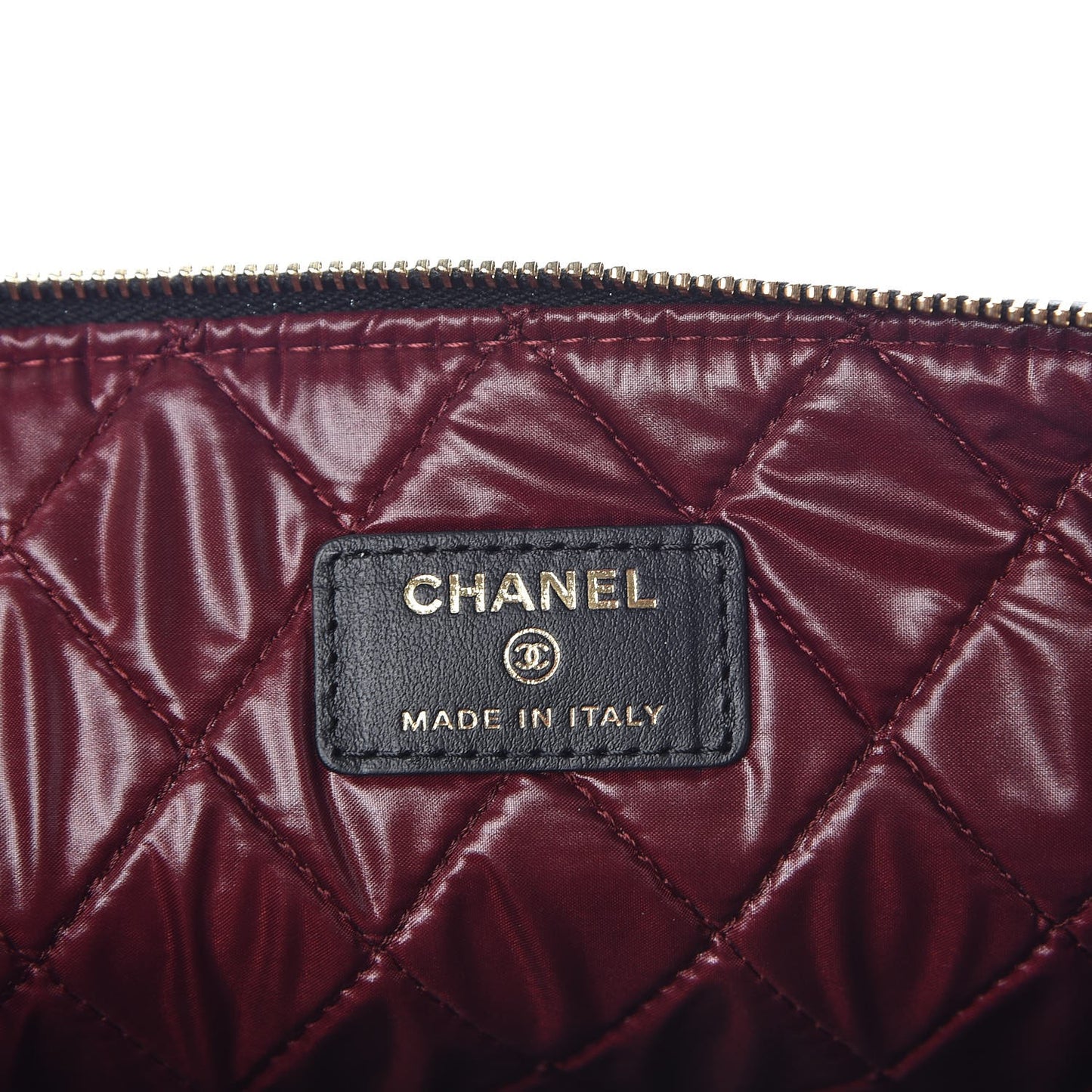 Aged Calfskin Quilted Medium Lucky Charms Cosmetic Case Black