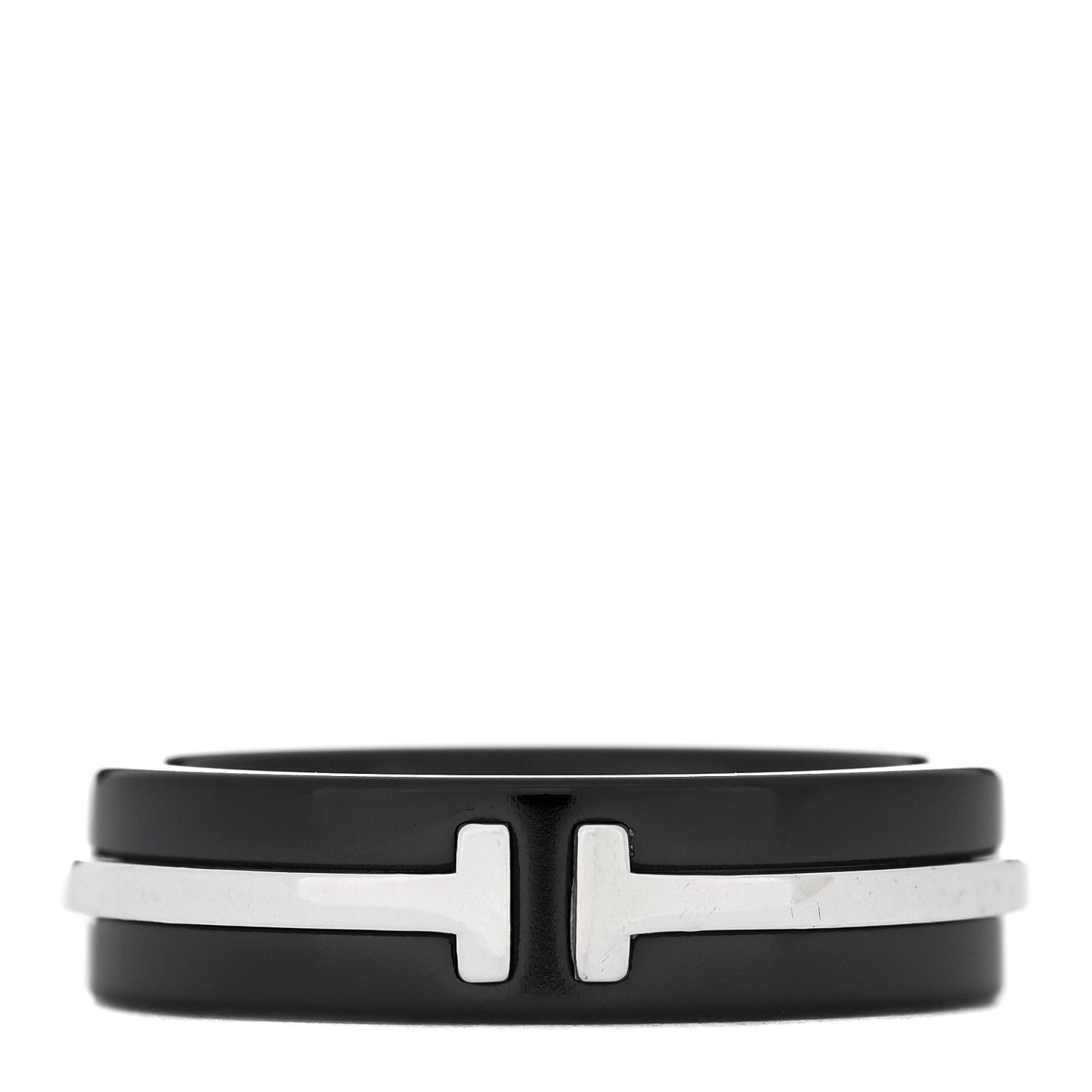 Sterling Silver Titanium Tiffany T Wide Band Ring 56 7.5