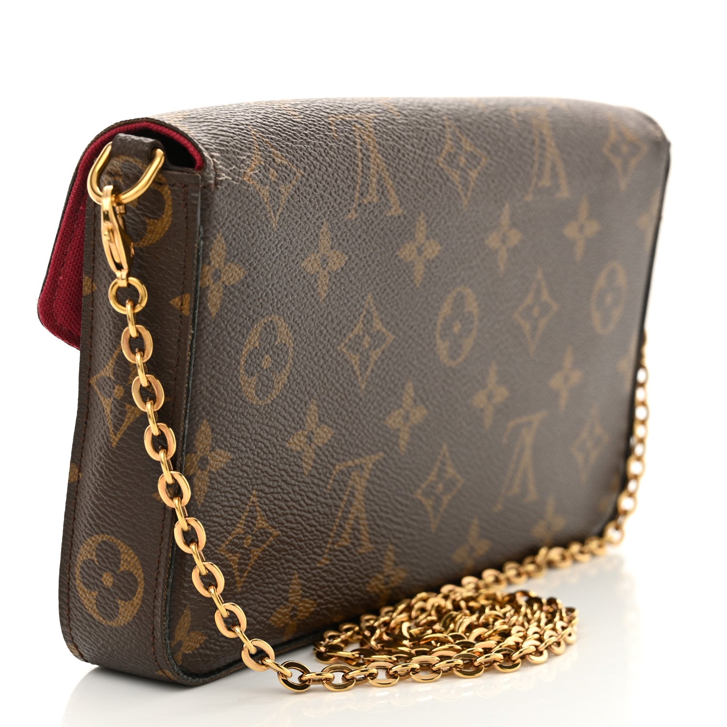 Louis Vuitton Monogram Pochette Felicie Chain Wallet Fuchsia 4 of 17