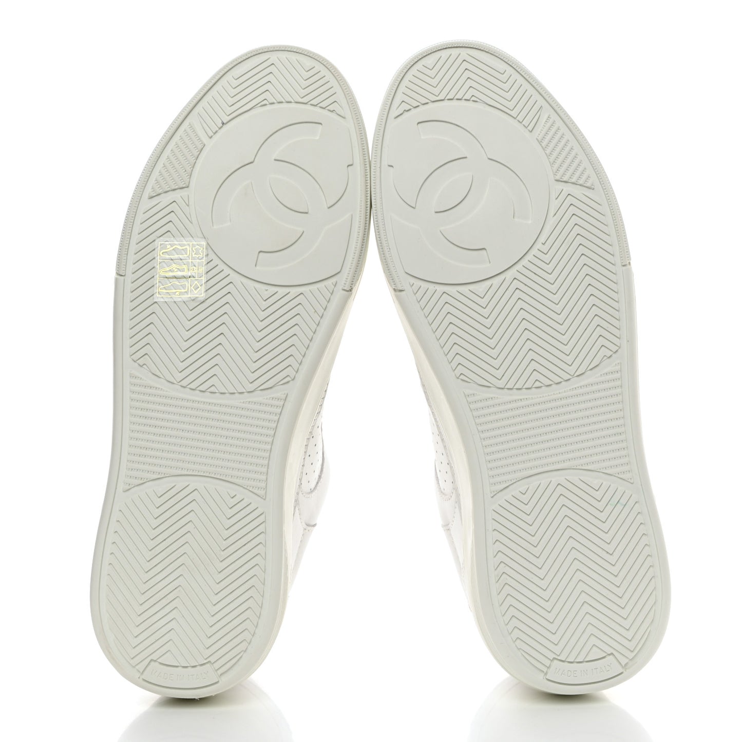 Calfskin CC Womens Sneakers 37 White